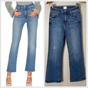 NWOT Jonathan Simkhai Standard River Bootcut‎ Hugh Rise Distressed Denim Jeans